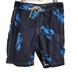 J. Crew Men's Original Lobster Swimwear Trunks Board Shorts Blue Size 32